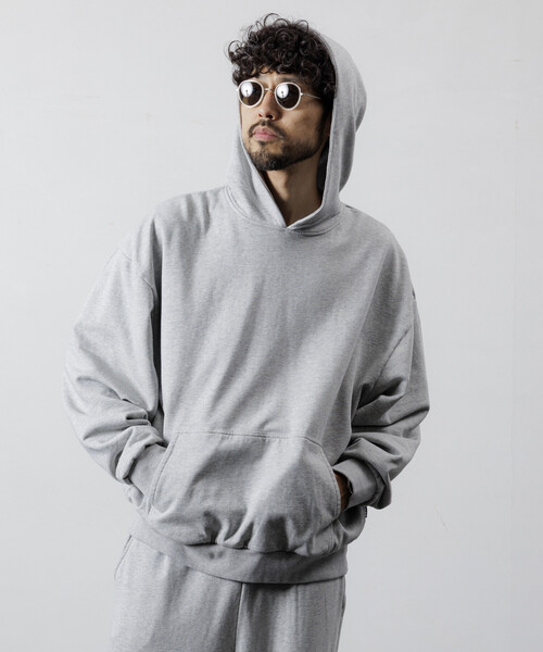 Firsthand（ファーストハンド）の「Firsthand/ファーストハンド 配色 リラックスフィット プルオーバーフーディ / ダブルフェイス（パーカー・メンズ・グレー/チャコールグレー/ブラック・M/L）」の22枚目の写真