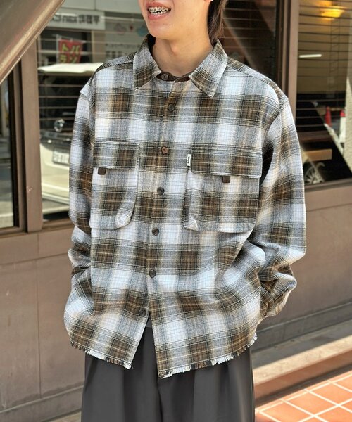 CPCM（シーピーシーエム）の「ヘビーネルフィッシングシャツ（シャツ/ブラウス・レディース・ブラック/レッド/ブラウン/ネイビー・MEDIUM/LARGE）」の2枚目の写真