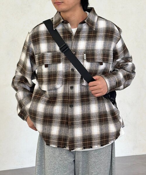 CPCM（シーピーシーエム）の「ヘビーネルフィッシングシャツ（シャツ/ブラウス・レディース・ブラック/レッド/ブラウン/ネイビー・MEDIUM/LARGE）」の14枚目の写真