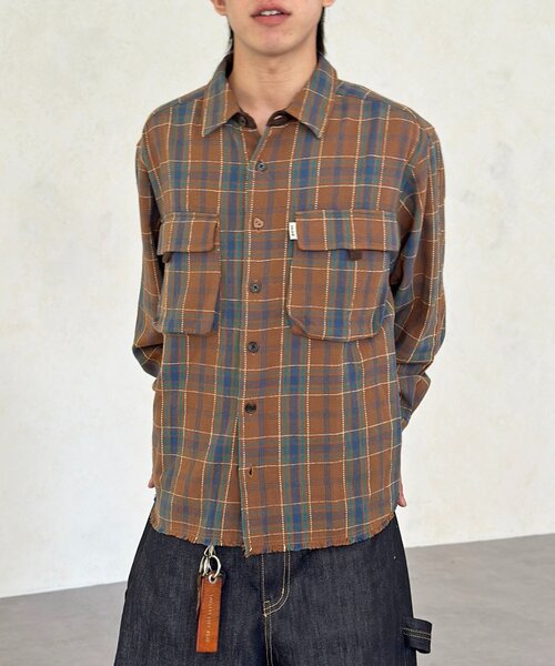 CPCM（シーピーシーエム）の「ヘビーネルフィッシングシャツ（シャツ/ブラウス・レディース・ブラック/レッド/ブラウン/ネイビー・MEDIUM/LARGE）」の21枚目の写真