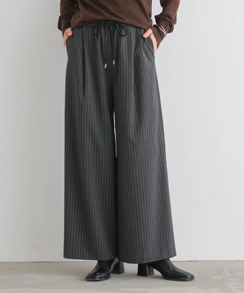 for/c（フォーシー）の「[低身長/高身長向けサイズ有]ストレッチウエストドロストワイドパンツ【サスティナブル】（その他パンツ・レディース・ブラック/グレー/ネイビー/チャコール・LL/TM/M/L/PM）」の4枚目の写真
