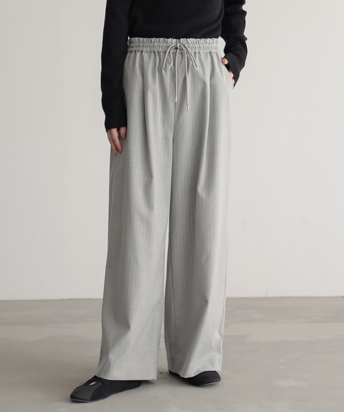 for/c（フォーシー）の「[低身長/高身長向けサイズ有]ストレッチウエストドロストワイドパンツ【サスティナブル】（その他パンツ・レディース・ブラック/グレー/ネイビー/チャコール・LL/TM/M/L/PM）」の19枚目の写真