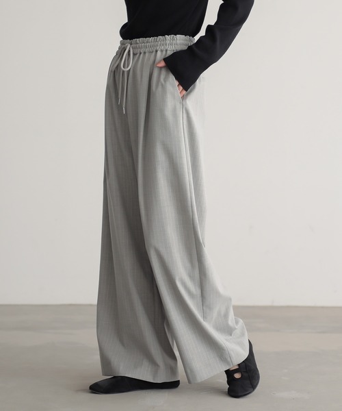 for/c（フォーシー）の「[低身長/高身長向けサイズ有]ストレッチウエストドロストワイドパンツ【サスティナブル】（その他パンツ・レディース・ブラック/グレー/ネイビー/チャコール・LL/TM/M/L/PM）」の20枚目の写真
