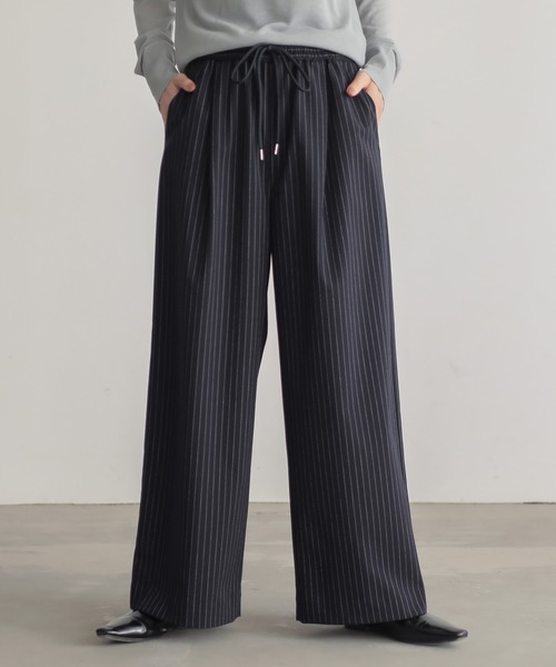 for/c（フォーシー）の「[低身長/高身長向けサイズ有]ストレッチウエストドロストワイドパンツ【サスティナブル】（その他パンツ・レディース・ブラック/グレー/ネイビー/チャコール・LL/TM/M/L/PM）」の6枚目の写真
