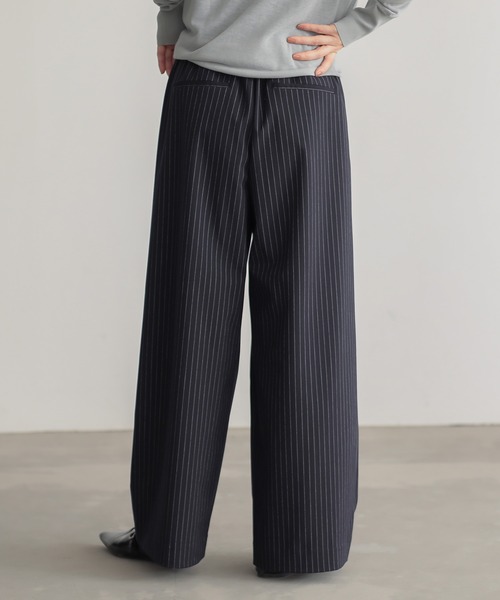 for/c（フォーシー）の「[低身長/高身長向けサイズ有]ストレッチウエストドロストワイドパンツ【サスティナブル】（その他パンツ・レディース・ブラック/グレー/ネイビー/チャコール・LL/TM/M/L/PM）」の8枚目の写真
