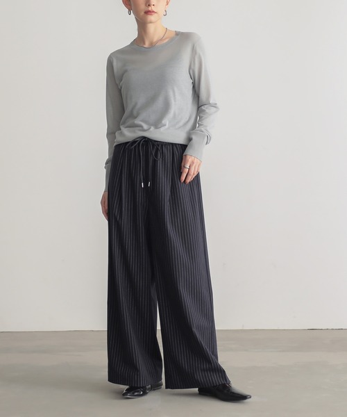 for/c（フォーシー）の「[低身長/高身長向けサイズ有]ストレッチウエストドロストワイドパンツ【サスティナブル】（その他パンツ・レディース・ブラック/グレー/ネイビー/チャコール・LL/TM/M/L/PM）」の10枚目の写真