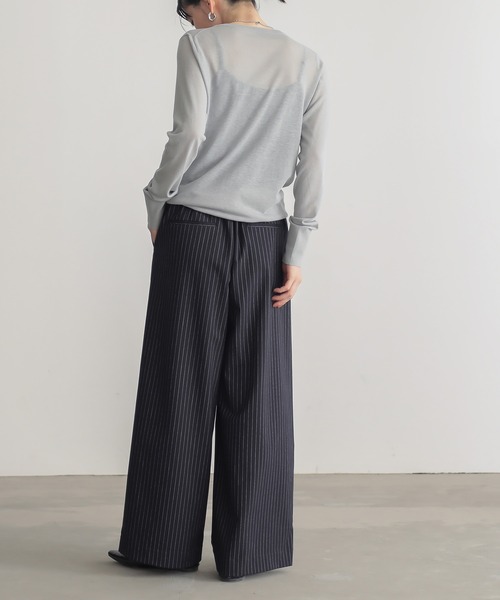 for/c（フォーシー）の「[低身長/高身長向けサイズ有]ストレッチウエストドロストワイドパンツ【サスティナブル】（その他パンツ・レディース・ブラック/グレー/ネイビー/チャコール・LL/TM/M/L/PM）」の11枚目の写真