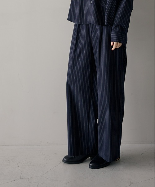 for/c（フォーシー）の「[低身長/高身長向けサイズ有]ストレッチウエストドロストワイドパンツ【サスティナブル】（その他パンツ・レディース・ブラック/グレー/ネイビー/チャコール・LL/TM/M/L/PM）」の17枚目の写真