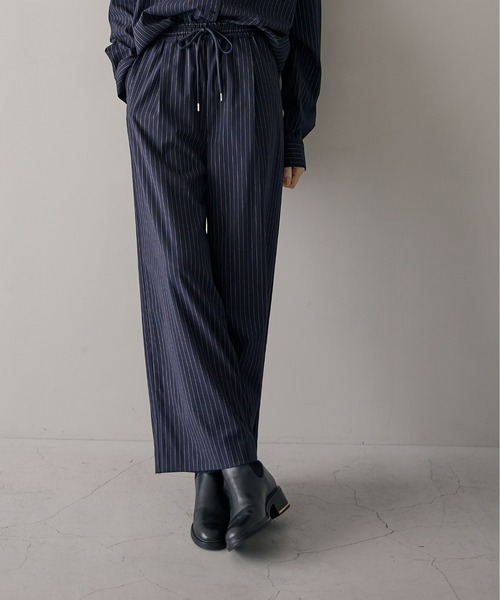 for/c（フォーシー）の「[低身長/高身長向けサイズ有]ストレッチウエストドロストワイドパンツ【サスティナブル】（その他パンツ・レディース・ブラック/グレー/ネイビー/チャコール・LL/TM/M/L/PM）」の15枚目の写真