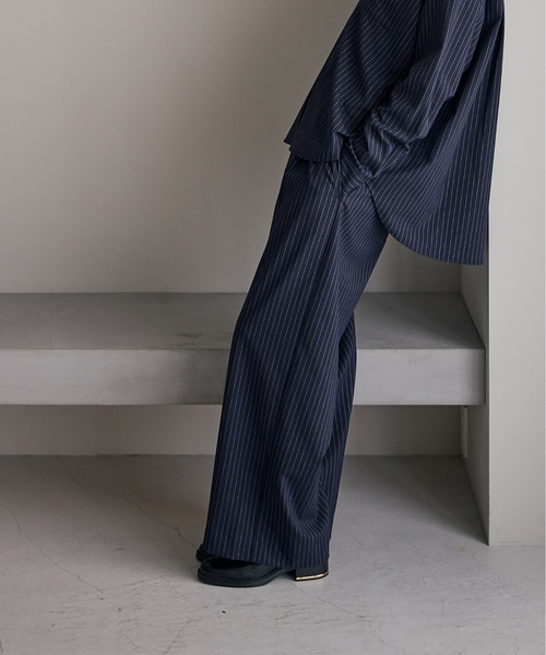 for/c（フォーシー）の「[低身長/高身長向けサイズ有]ストレッチウエストドロストワイドパンツ【サスティナブル】（その他パンツ・レディース・ブラック/グレー/ネイビー/チャコール・LL/TM/M/L/PM）」の18枚目の写真