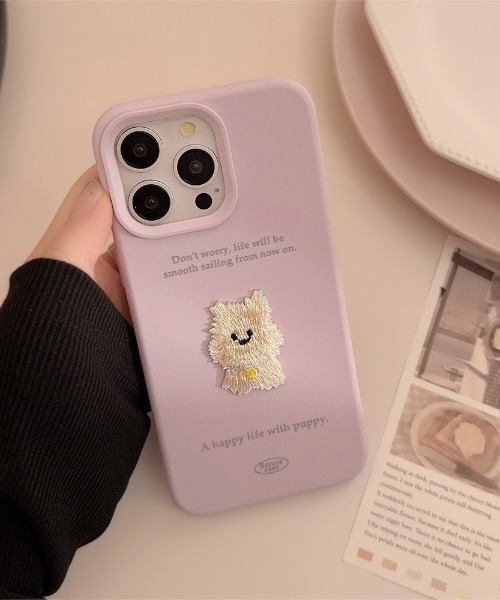 セール】ドッグ ワッペン 刺繍 iPhone ケース 13/14.15.16