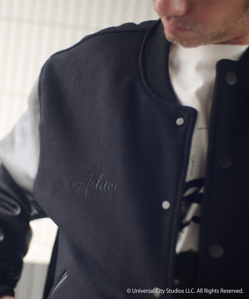 ADAM PATEK(アダムパテック)の「mj11051-leather sleeves varsity jacket ヴァーシティジャケット(AP2523009)(スタジャン・メンズ・ブラック×ホワイト/ブラック×ブラック・1/2)」の13枚目の写真