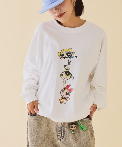 DISCUS(ディスカス)の「【WEB限定】【DISCUS×パワーパフガールズ】BIGロンTEE(Tシャツ/カットソー・レディース・ホワイト/ホワイト系その他/ホワイト系その他2・LARGE/MEDIUM)」の2枚目の写真