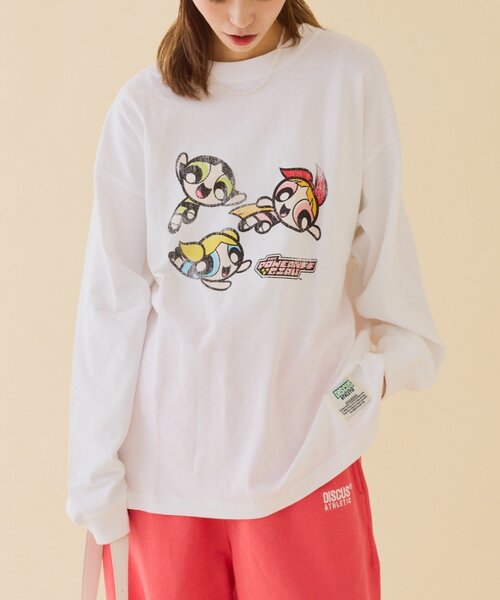 DISCUS(ディスカス)の「【WEB限定】【DISCUS×パワーパフガールズ】BIGロンTEE(Tシャツ/カットソー・レディース・ホワイト/ホワイト系その他/ホワイト系その他2・LARGE/MEDIUM)」の1枚目の写真