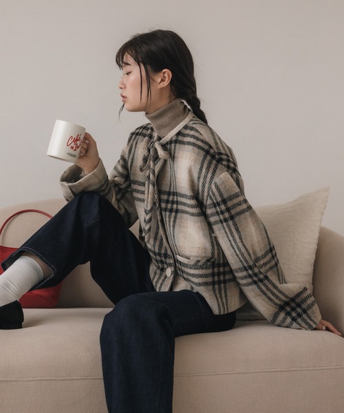 セール】【大人気！HIT ITEM！】【original】リボンタイショートコート