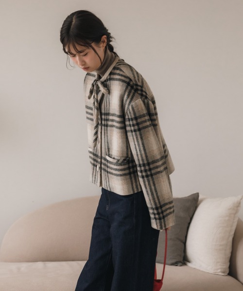 セール】【大人気！HIT ITEM！】【original】リボンタイショートコート