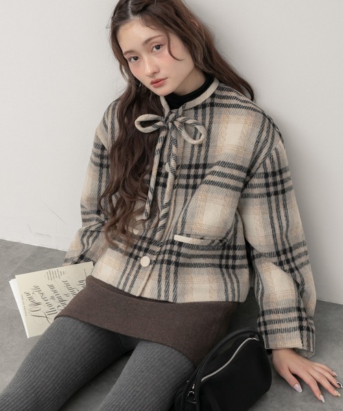 セール】【大人気！HIT ITEM！】【original】リボンタイショートコート