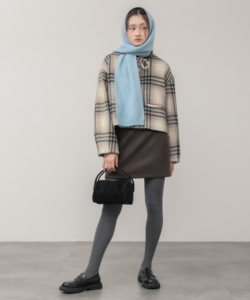 大人気！HIT ITEM！】【original】リボンタイショートコート/チェック