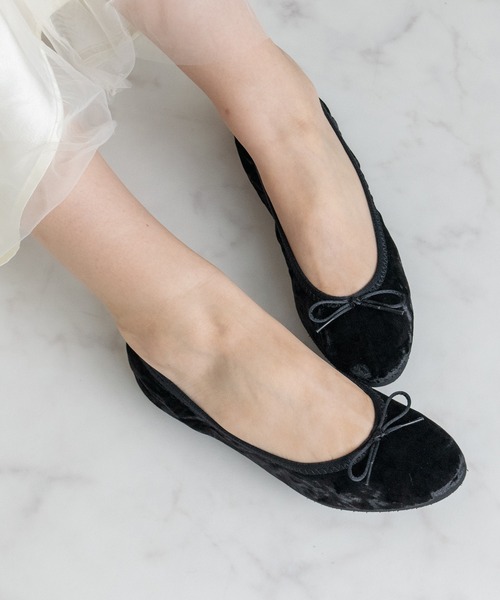 Bridget Birkin（ブリジットバーキン）の「【Bridget Birkin】ラウンドデイリーバレエシューズ(551543)（バレエシューズ・レディース・グレー系その他/マルチ/ブラック系その他・23.5/24/23/24.5）」の2枚目の写真