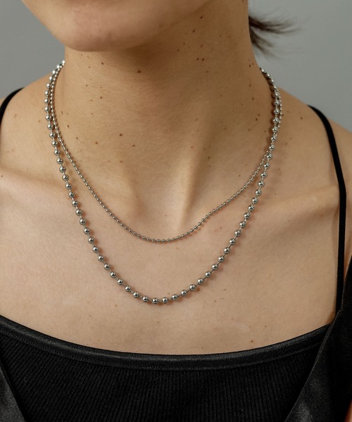 セール】金属アレルギー対応 2set ボールチェーンネックレス