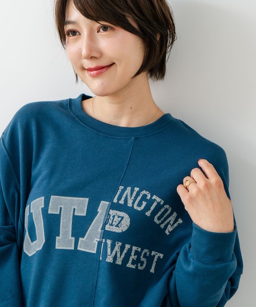 fort point(フォーポイント)の「【C-FORT POINT/フォートポイント】裏毛リメイク風チュニック(スウェット・レディース・チャコールグレー/カーキ/ブルー/アイボリー/杢グレー・FREE)」の1枚目の写真