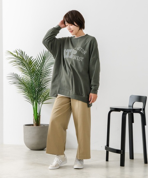 fort point(フォーポイント)の「【C-FORT POINT/フォートポイント】裏毛リメイク風チュニック(スウェット・レディース・チャコールグレー/カーキ/ブルー/アイボリー/杢グレー・FREE)」の14枚目の写真