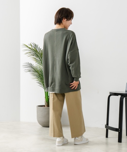 fort point(フォーポイント)の「【C-FORT POINT/フォートポイント】裏毛リメイク風チュニック(スウェット・レディース・チャコールグレー/カーキ/ブルー/アイボリー/杢グレー・FREE)」の16枚目の写真