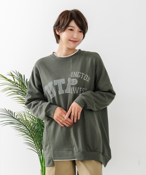 fort point(フォーポイント)の「【C-FORT POINT/フォートポイント】裏毛リメイク風チュニック(スウェット・レディース・チャコールグレー/カーキ/ブルー/アイボリー/杢グレー・FREE)」の19枚目の写真
