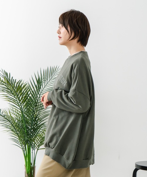 fort point(フォーポイント)の「【C-FORT POINT/フォートポイント】裏毛リメイク風チュニック(スウェット・レディース・チャコールグレー/カーキ/ブルー/アイボリー/杢グレー・FREE)」の20枚目の写真