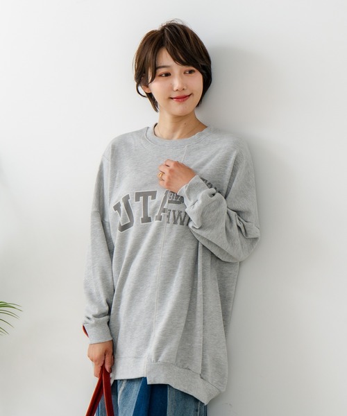 fort point(フォーポイント)の「【C-FORT POINT/フォートポイント】裏毛リメイク風チュニック(スウェット・レディース・チャコールグレー/カーキ/ブルー/アイボリー/杢グレー・FREE)」の10枚目の写真