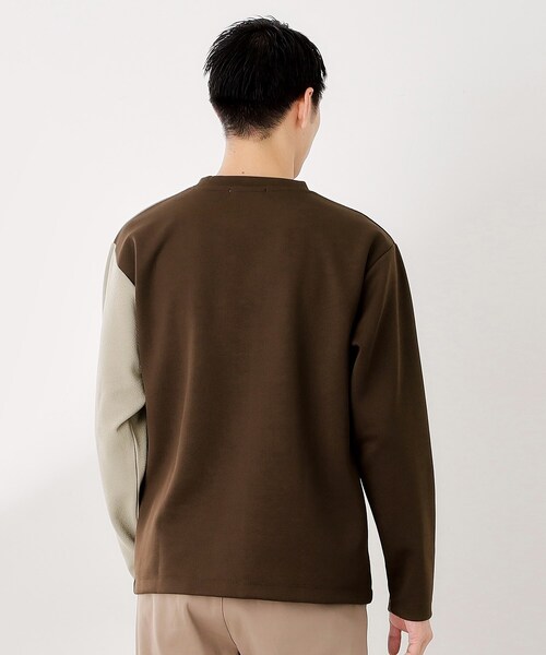 THE SHOP TK (ザ ショップ ティーケー )の「【一枚で着映える】パターンブロッキング長袖Tシャツ 洗濯機OK(Tシャツ/カットソー・メンズ・ダークブラウン/オフホワイト/ブルー系その他・04/03/02)」の11枚目の写真