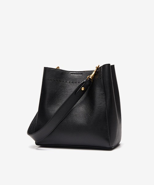 NiiNa(ニーナ)の「【 NiiNa / ニーナ 】高品質牛革バケットショルダーバッグ(ワイドストラップ)(ショルダーバッグ・レディース・ブラウン/ブラック・FREE)」の2枚目の写真