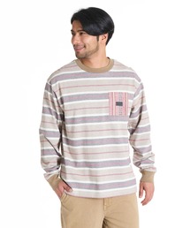 BILLABONG メンズ 【GARAGE COLLECTION】GARAGE LS ロンT 【2025年秋冬モデル】/ビラボン胸ポケットワンポイントボーダー柄長袖ロンT