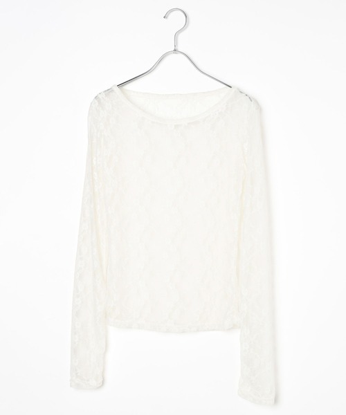 3.3 Field Trip (3.3フィールドトリップ)の「3.3 Field Trip/フラワーレースT(Tシャツ/カットソー・レディース・ブラック/アイボリー/ホワイト・FREE)」の6枚目の写真