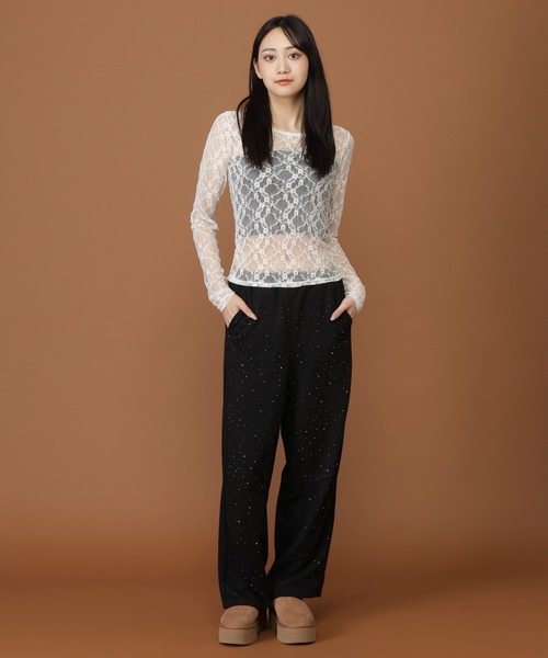 3.3 Field Trip (3.3フィールドトリップ)の「3.3 Field Trip/フラワーレースT(Tシャツ/カットソー・レディース・ブラック/アイボリー/ホワイト・FREE)」の11枚目の写真