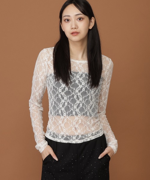 3.3 Field Trip (3.3フィールドトリップ)の「3.3 Field Trip/フラワーレースT(Tシャツ/カットソー・レディース・ブラック/アイボリー/ホワイト・FREE)」の13枚目の写真