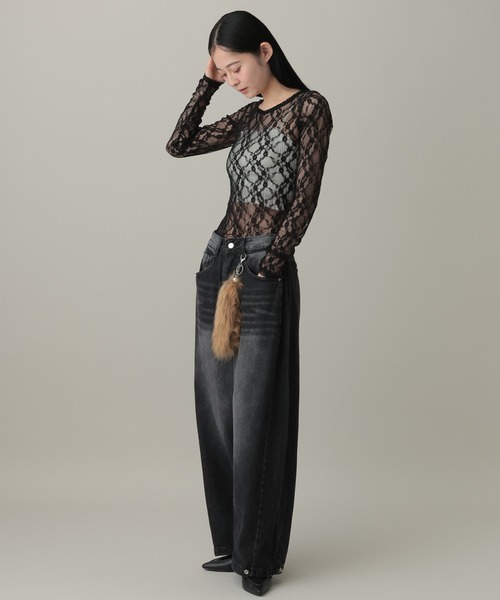 3.3 Field Trip (3.3フィールドトリップ)の「3.3 Field Trip/フラワーレースT(Tシャツ/カットソー・レディース・ブラック/アイボリー/ホワイト・FREE)」の19枚目の写真