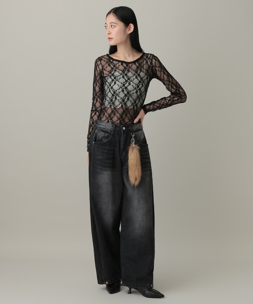 3.3 Field Trip (3.3フィールドトリップ)の「3.3 Field Trip/フラワーレースT(Tシャツ/カットソー・レディース・ブラック/アイボリー/ホワイト・FREE)」の18枚目の写真