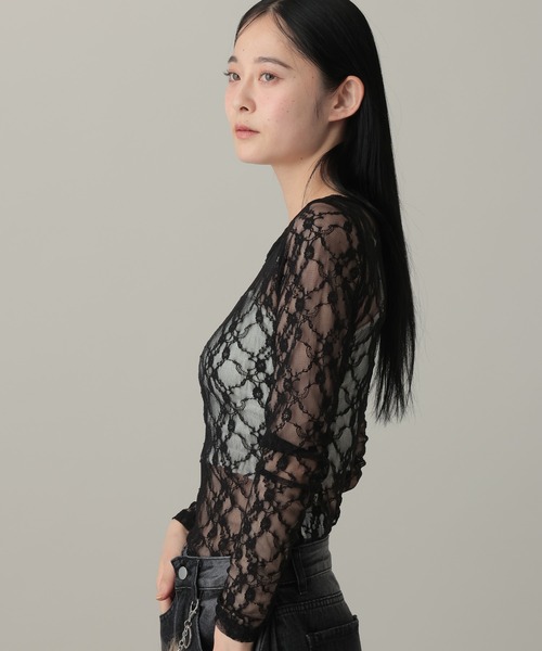 3.3 Field Trip (3.3フィールドトリップ)の「3.3 Field Trip/フラワーレースT(Tシャツ/カットソー・レディース・ブラック/アイボリー/ホワイト・FREE)」の21枚目の写真