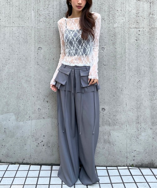 3.3 Field Trip (3.3フィールドトリップ)の「3.3 Field Trip/フラワーレースT(Tシャツ/カットソー・レディース・ブラック/アイボリー/ホワイト・FREE)」の16枚目の写真