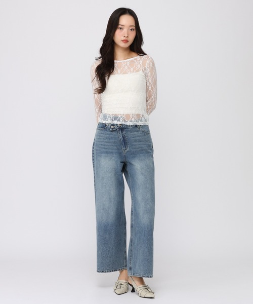 3.3 Field Trip （3.3フィールドトリップ）の「3.3 Field Trip／フラワーレースＴ（Tシャツ/カットソー・レディース・ブラック/アイボリー/ホワイト・FREE）」の6枚目の写真