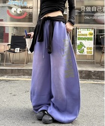 VIBGYOR | 【LAMPOON】ビンテージ加工ワイドスエットパンツ(スウェットパンツ)