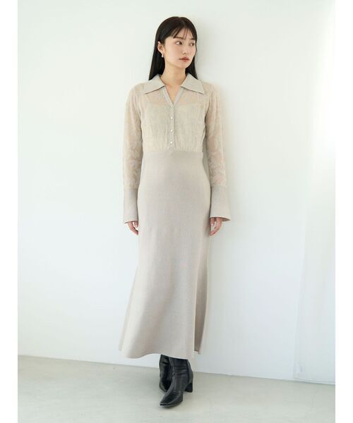 セール】シアージャガードナローニットワンピース（ワンピース