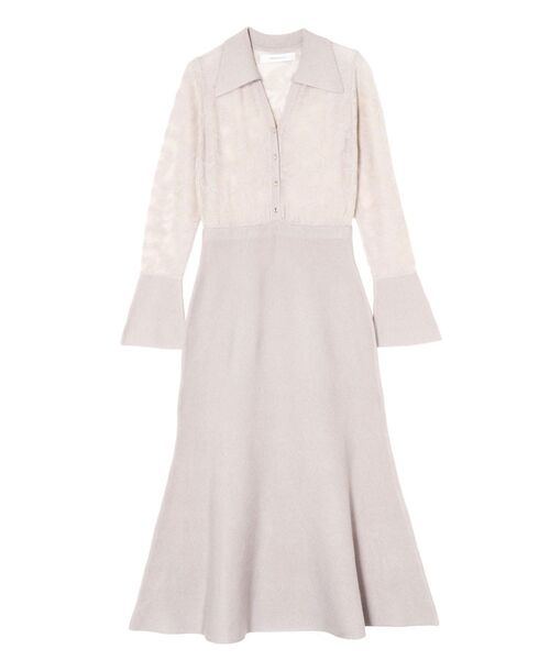 LAGUNAMOON シアージャガードナローニットワンピース セール】シアージャガードナローニットワンピース（ワンピース