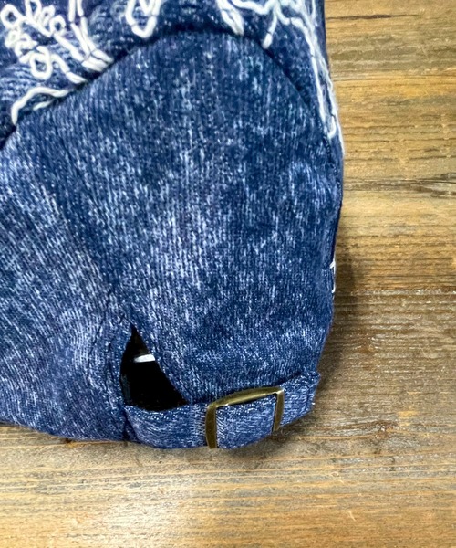 SPINNS（スピンズ）の「コットンハンチング/フラワー刺繍/古着風（ハンチング/ベレー帽・メンズ・ブラック/ブルー・ONESIZE）」の8枚目の写真