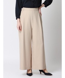 CHANTOWA タックワイドパンツ ウォッシャブル ストレッチツイル 無地