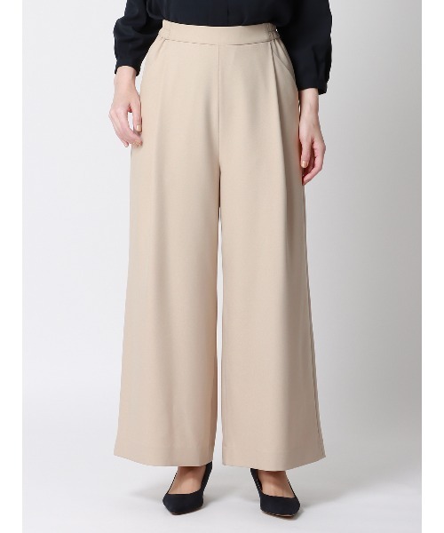 SUIT SQUARE（スーツスクエア）の「CHANTOWA タックワイドパンツ ウォッシャブル ストレッチツイル 無地（スラックス・レディース・ベージュ系/ブラック系/カーキ系/パープル系・36(7号)/38(9号)/40(11号)/42(13号)）」の22枚目の写真