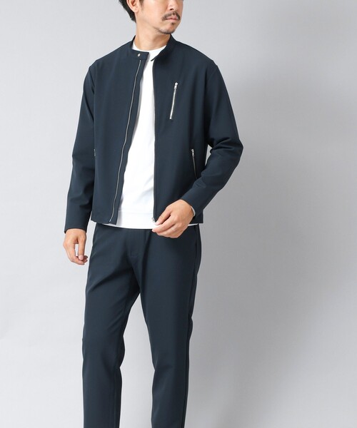 NOLLEY’S(ノーリーズ)の「【ACTIVE SECT】《限定展開》ハイストレッチシングルライダース 25AW(ブルゾン・メンズ・ブラック/グレイッシュベージュ/ネイビー・S/M/L/XL)」の15枚目の写真