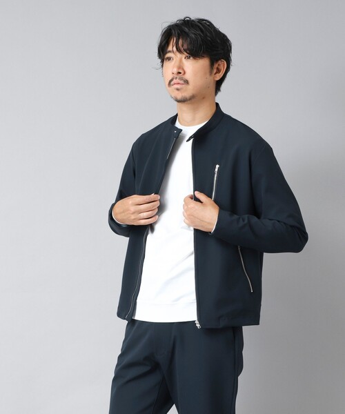 NOLLEY’S(ノーリーズ)の「【ACTIVE SECT】《限定展開》ハイストレッチシングルライダース 25AW(ブルゾン・メンズ・ブラック/グレイッシュベージュ/ネイビー・S/M/L/XL)」の16枚目の写真