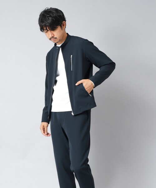 NOLLEY’S(ノーリーズ)の「【ACTIVE SECT】《限定展開》ハイストレッチシングルライダース 25AW(ブルゾン・メンズ・ブラック/グレイッシュベージュ/ネイビー・S/M/L/XL)」の17枚目の写真